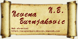 Nevena Burnjaković vizit kartica